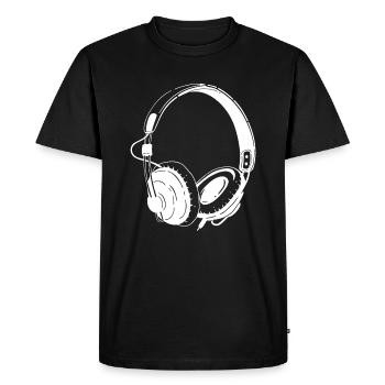 headphone - Men's Premium Organic T-Shirt - black - Front - Nico (187cm)