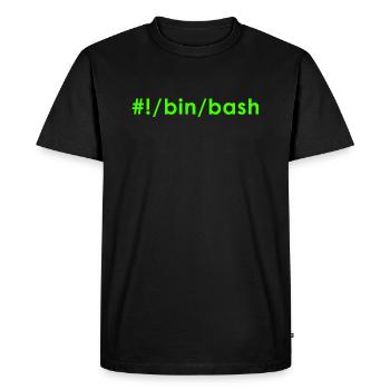 Linux bash - Men's Premium Organic T-Shirt - black - Front - Nico (187cm)