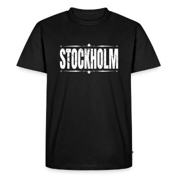 Stockholm - T-shirt Premium bio Homme - noir - Devant - Nico (187cm)