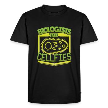 CellFies Biologist - Men's Premium Organic T-Shirt - black - Front - Nico (187cm)