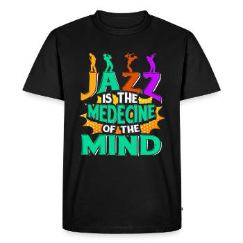 Jazz musical instrument saxophone - Men's Premium Organic T-Shirt - black - Front - Nico (187cm)