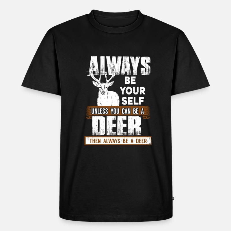 Hirsch Tier - Männer Premium Bio T-Shirt - Schwarz