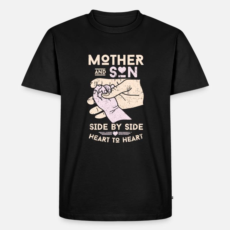 Mutter Sohn Geschenk - Männer Premium Bio T-Shirt - Schwarz