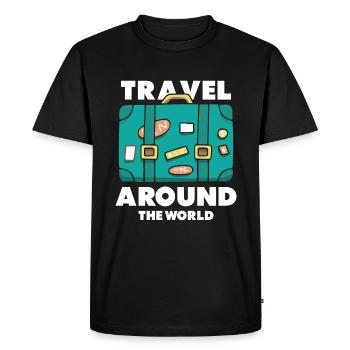 Travel World Traveller Explorer - T-shirt Premium bio Homme - noir - Devant - Nico (187cm)