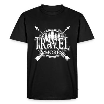 Explorez plus de voyageurs - T-shirt Premium bio Homme - noir - Devant - Nico (187cm)