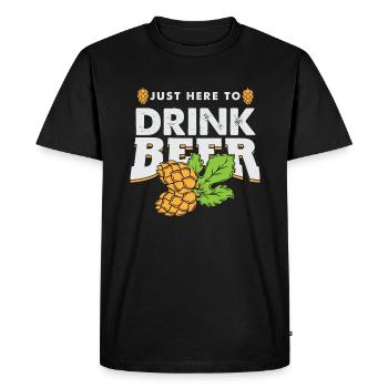 Drinking beer Drinking alcohol - Men's Premium Organic T-Shirt - black - Front - Nico (187cm)