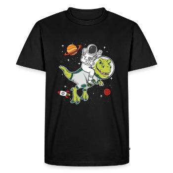 Astronaute Space Dinosaure T Rex Cadeau - T-shirt Premium bio Homme - noir - Devant - Nico (187cm)