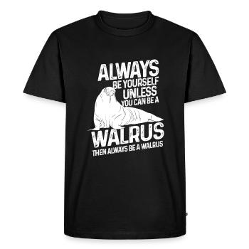 Cadeau de fruits de mer au morse - T-shirt Premium bio Homme - noir - Devant - Nico (187cm)