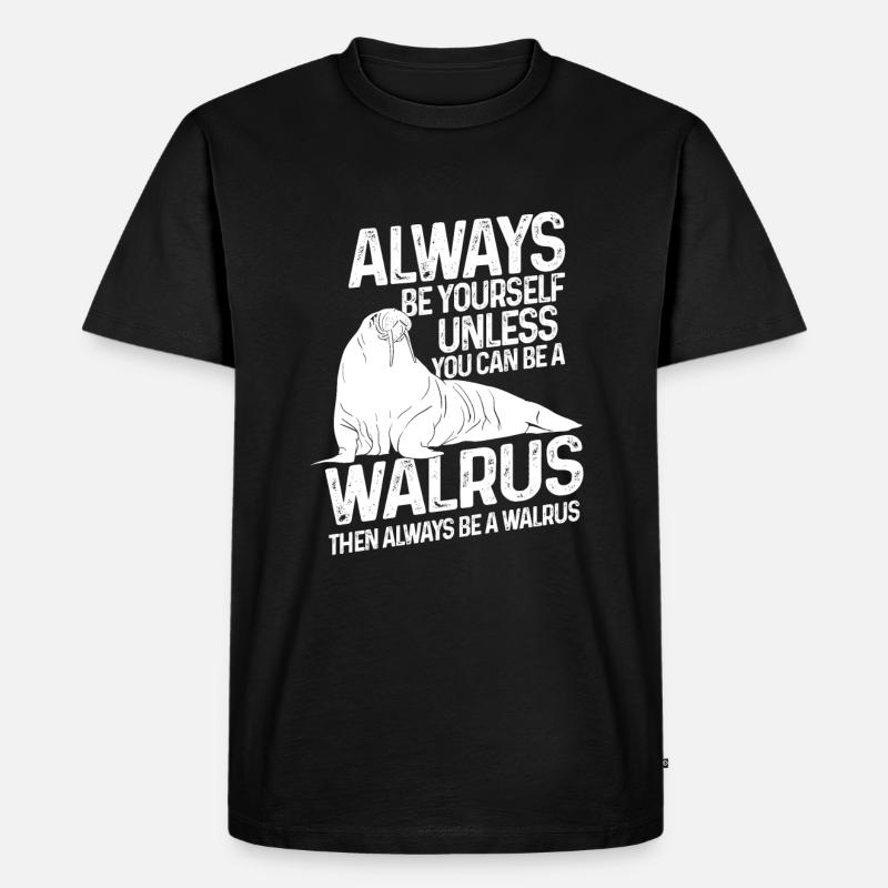 Walross Meerestier Geschenk - Männer Premium Bio T-Shirt - Schwarz