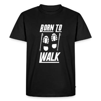 La marche nordique née pour courir - T-shirt Premium bio Homme - noir - Devant - Nico (187cm)