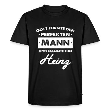 Heinz - Men's Premium Organic T-Shirt - black - Front - Nico (187cm)