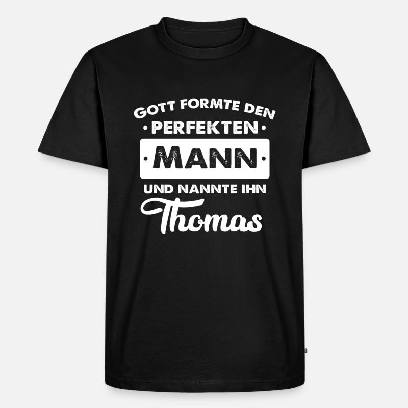 Thomas - Männer Premium Bio T-Shirt - Schwarz