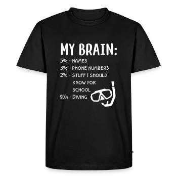 plongée - T-shirt Premium bio Homme - noir - Devant - Nico (187cm)