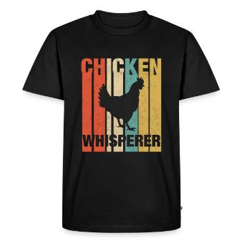 Chicken whisperer chicken - Men's Premium Organic T-Shirt - black - Front - Nico (187cm)