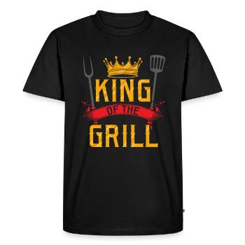 King Of The Grill BBQ BBQ Steak Sausage Gift - Men's Premium Organic T-Shirt - black - Front - Nico (187cm)