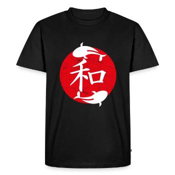 Paix art japonais - T-shirt Premium bio Homme - noir - Devant - Nico (187cm)