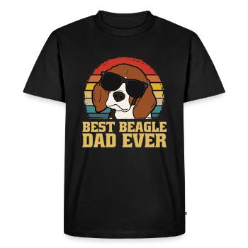 Chien Beagle Chien Papa Papa Papa Cadeau Rétro - T-shirt Premium bio Homme - noir - Devant - Nico (187cm)