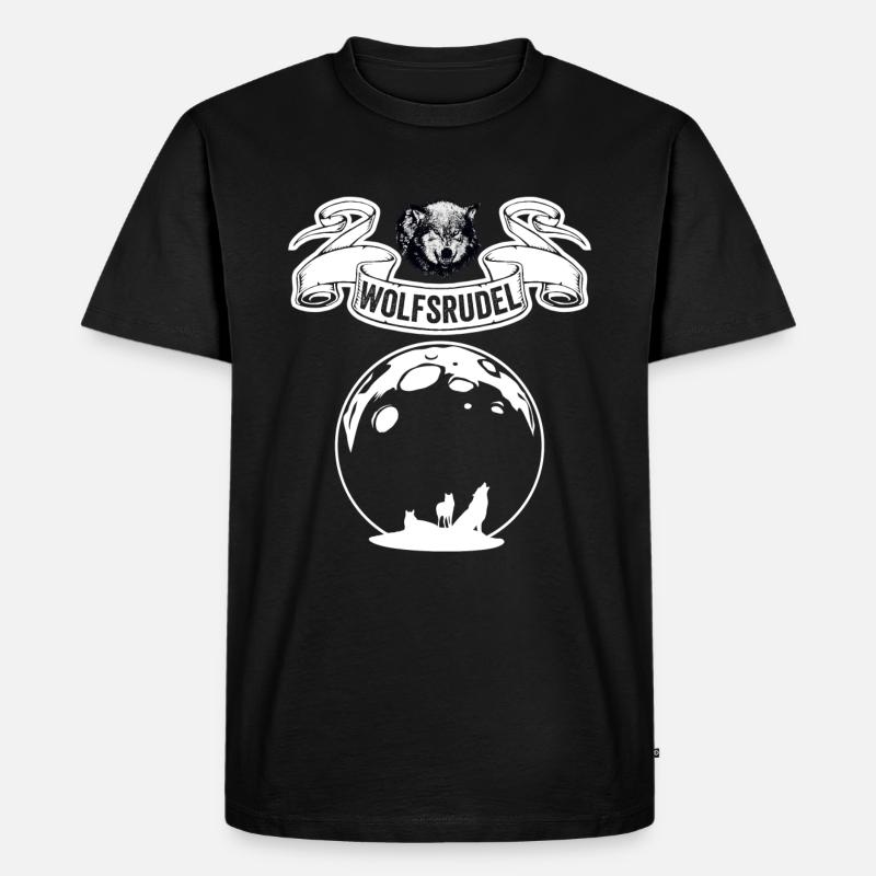 Wolfsrudel - Männer Premium Bio T-Shirt - Schwarz