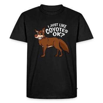 Coyote Coyotes J'aime juste les coyotes Ok? cadeau - T-shirt Premium bio Homme - noir - Devant - Nico (187cm)