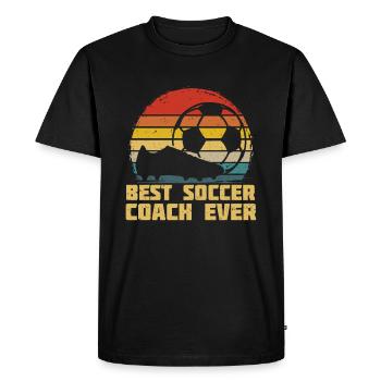 Meilleur cadeau de football rétro entraîneur de football - T-shirt Premium bio Homme - noir - Devant - Nico (187cm)