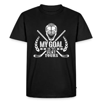 Gardien de but de hockey - T-shirt Premium bio Homme - noir - Devant - Nico (187cm)
