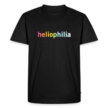 Heliophilia - Cool Funny Sunbathers Quote - Men's Premium Organic T-Shirt - black - Front - Nico (187cm)