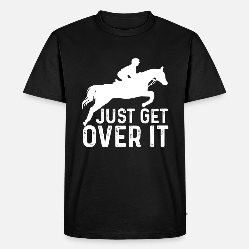 Pferde Hunter Jumper Pferd - Männer Premium Bio T-Shirt - Schwarz