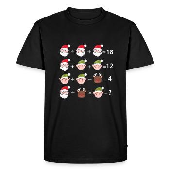 Noël Mathe Mathe Quiz - T-shirt Premium bio Homme - noir - Devant - Nico (187cm)