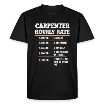 Charpentier charpentier charpentier artisan cadeau - T-shirt Premium bio Homme - noir - Devant - Nico (187cm)