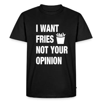 French Fries Pommfritz Fritten Snack Fries - Men's Premium Organic T-Shirt - black - Front - Nico (187cm)