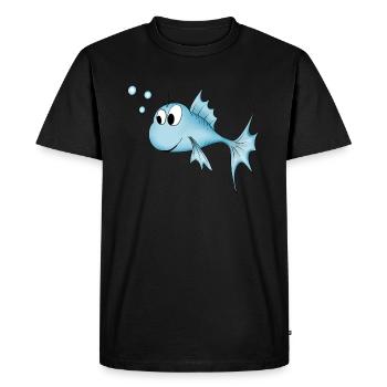 fish - Men's Premium Organic T-Shirt - black - Front - Nico (187cm)