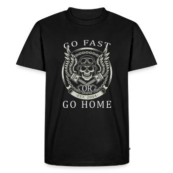 Biker biker moto chopper moto - T-shirt Premium bio Homme - noir - Devant - Nico (187cm)