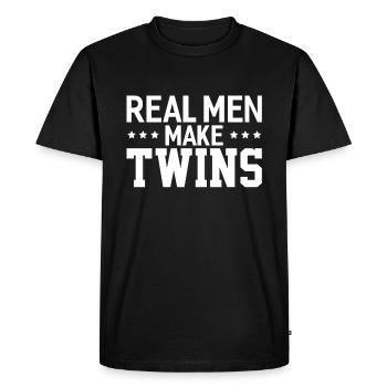 Real Men Make Twins Dad Of Twins - Men's Premium Organic T-Shirt - black - Front - Nico (187cm)