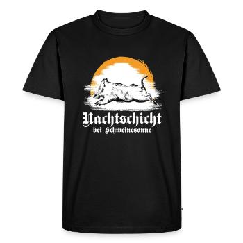 Jäger Jägerin Jagen Jagd Jagt Hunting Schwein Boar - Männer Premium Bio T-Shirt - Schwarz - Vorne - Nico (187cm)