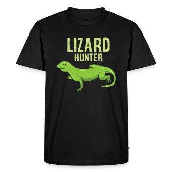 Drôle lézard chasseur reptile lézard - T-shirt Premium bio Homme - noir - Devant - Nico (187cm)