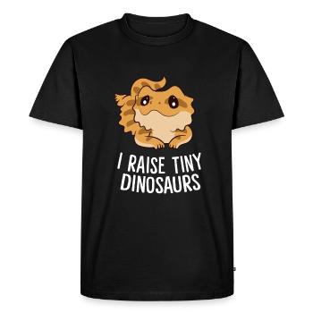 J’éduque de minuscules dinosaures lézard Gecko Reptil - T-shirt Premium bio Homme - noir - Devant - Nico (187cm)