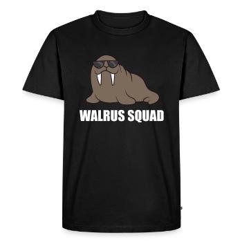 Funny Walrus Team Walrus Walrus Squad - Men's Premium Organic T-Shirt - black - Front - Nico (187cm)