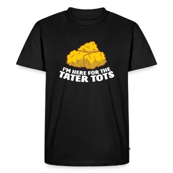 Je suis juste là pour les croquettes - T-shirt Premium bio Homme - noir - Devant - Nico (187cm)