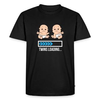Mom Of Twin Pregnancy Twins Are Loading Pregnant - Men's Premium Organic T-Shirt - black - Front - Nico (187cm)