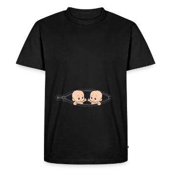 Mom Of Twin Pregnancy Twins Mom Pregnant With - Men's Premium Organic T-Shirt - black - Front - Nico (187cm)