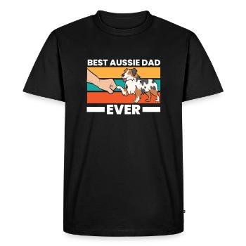Best Australian Shepherd Papa Ever Dad Aussie Dad - Men's Premium Organic T-Shirt - black - Front - Nico (187cm)