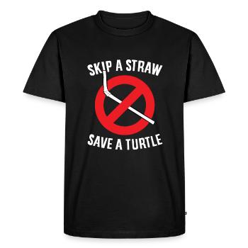 Skip A Straw Save A Turtle Save The Turtles - Men's Premium Organic T-Shirt - black - Front - Nico (187cm)