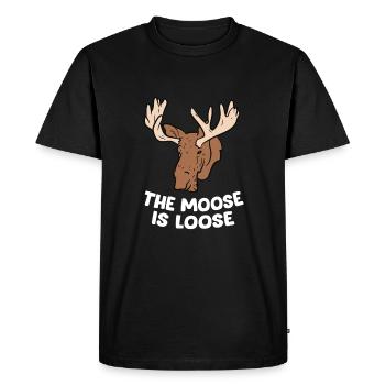 The Moose Is Loose Cute Moose Lovers Canadian - Men's Premium Organic T-Shirt - black - Front - Nico (187cm)