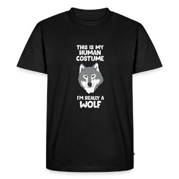 Wolf Cadeau Enfants Je suis Vraiment Un Loup - T-shirt Premium bio Homme - noir - Devant - Nico (187cm)