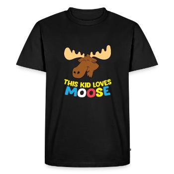 This Kid Loves Moose Funny Moose Boy Moose Girl - Men's Premium Organic T-Shirt - black - Front - Nico (187cm)