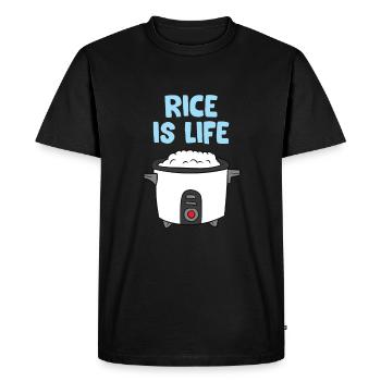 Le riz est la vie Chine sûr riz cuiseur - T-shirt Premium bio Homme - noir - Devant - Nico (187cm)