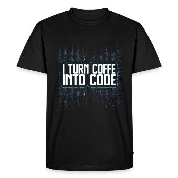 Cadeau de café de codage de programmeurs drôles - T-shirt Premium bio Homme - noir - Devant - Nico (187cm)