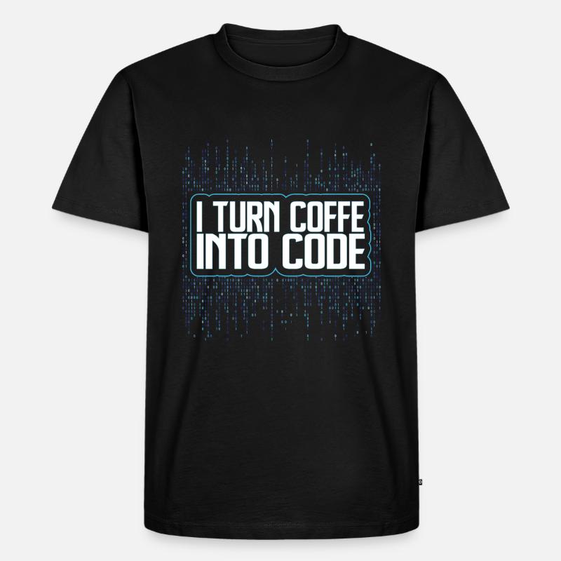 Funny Programmers Coding Coffee Gift - Männer Premium Bio T-Shirt - Schwarz
