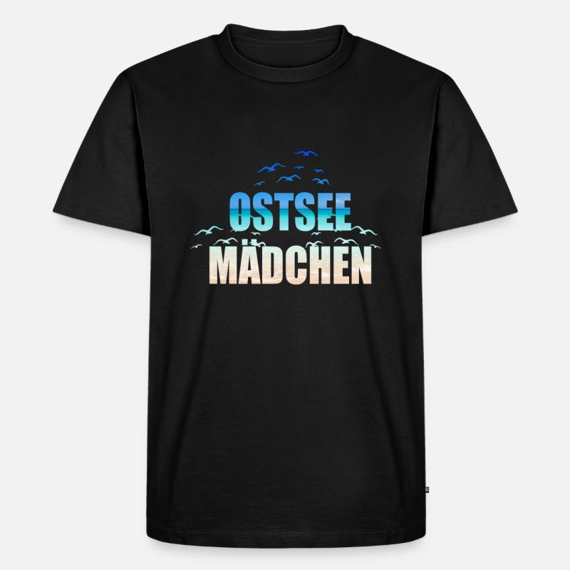 Ostsee Mädchen - Männer Premium Bio T-Shirt - Schwarz
