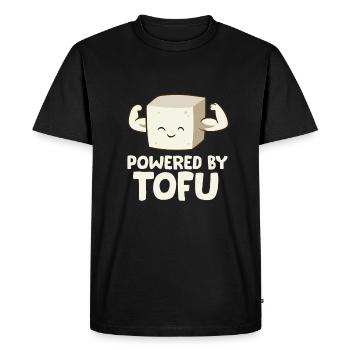 Vegan Vegetarian Love Tofu Powered By Tofu - T-shirt Premium bio Homme - noir - Devant - Nico (187cm)
